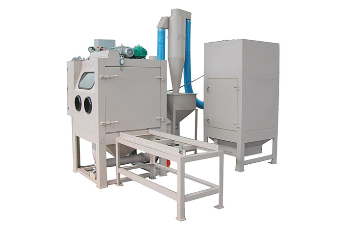 單工位轉(zhuǎn)盤(pán)箱式噴砂機(jī)